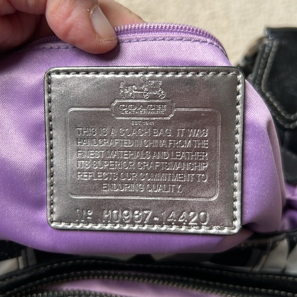 🖤🩶🤍COACH ‘Maggie’ Madison 14420 optic satin hobo bag - Picture 9 of 17